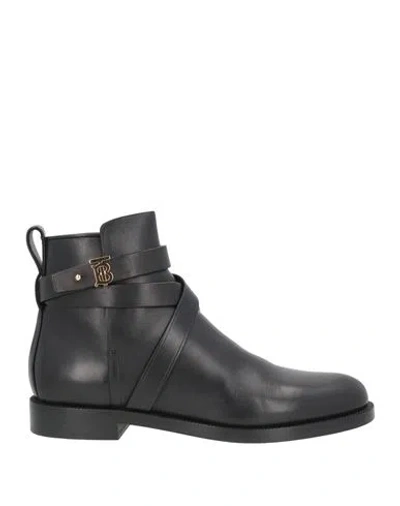 Burberry Woman Ankle Boots Black Size 10 Leather