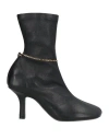 Burberry Leather Ankle Boots Chain Detail In Black