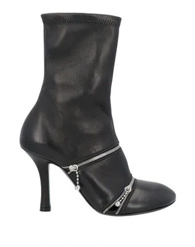 BURBERRY BURBERRY WOMAN ANKLE BOOTS BLACK SIZE 8 LEATHER