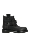 Burberry Leather Ankle Boots With Buckled-strap In Black