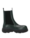 Burberry Round-toe Leather Boots In Green