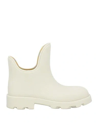 Burberry Woman Ankle Boots Ivory Size 9 Plastic