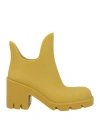 Burberry Woman Ankle Boots Mustard Size 8 Rubber In Yellow
