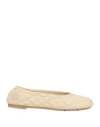 Burberry Sadler Leather Ballerina Flats Women In Beige