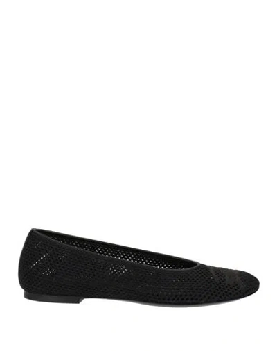 Burberry Woman Ballet Flats Black Size 6 Textile Fibers