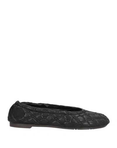 Burberry Quilted Leather Sadler Ballet Flats In Black