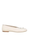 Burberry Sadler Ballerina With Light Beige Leather Zip In White
