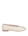 Burberry Sadler Ballerina With Light Beige Leather Zip Women In Transparent