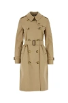 BURBERRY BURBERRY WOMAN BEIGE COTTON TRENCH COAT