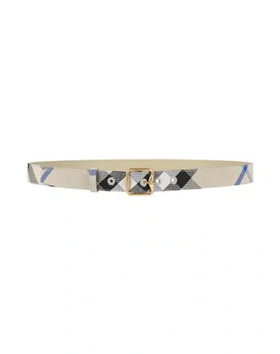 Burberry Woman Belt Light Grey Size L Polyester, Cotton In Gray