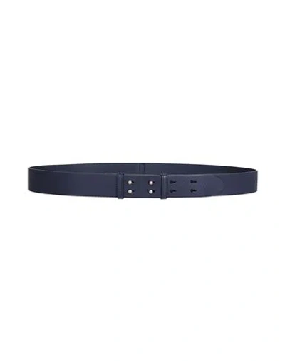 Burberry Woman Belt Midnight Blue Size 39.5 Leather