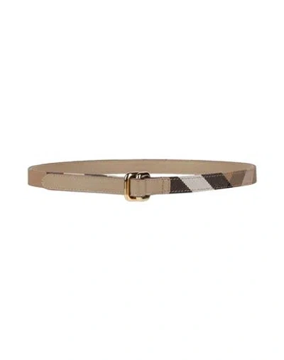 Burberry Woman Belt Sand Size M Textile Fibers, Leather In Brown