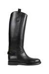 Burberry Cavalier Knee-high Leather Riding Boots In Black