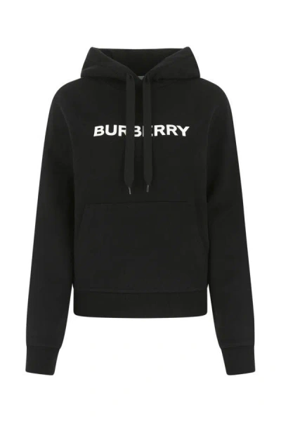 Burberry Woman Black Cotton Oversize Sweatshirt