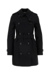BURBERRY BURBERRY WOMAN BLACK COTTON TRENCH