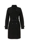 BURBERRY BURBERRY WOMAN BLACK POLYESTER TRENCH COAT