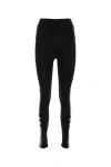 Burberry Black Stretch Nylon Leggings In Black