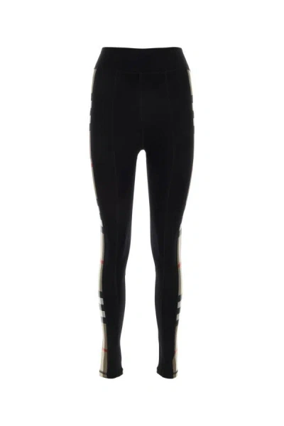 Burberry Black Stretch Nylon Leggings