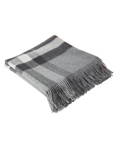 Burberry Woman Blanket Or Cover Grey Size - Cashmere