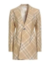 Burberry Check Wool Single-breasted Blazer In Brown