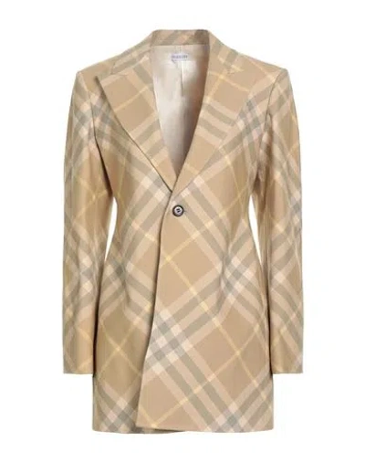 Burberry Woman Blazer Beige Size 4 Wool In Sand
