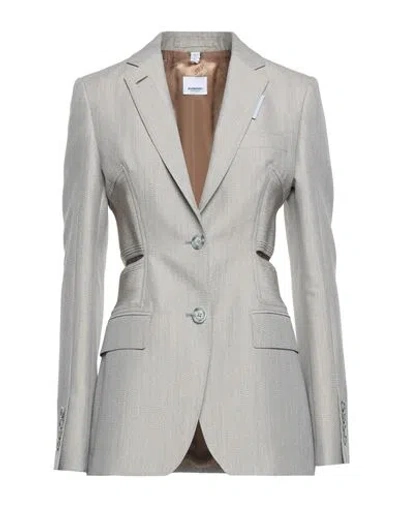 Burberry Woman Blazer Sand Size 8 Virgin Wool, Polyester In Beige