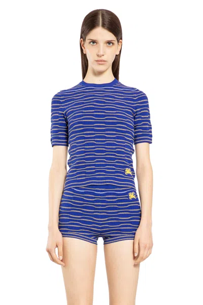 Burberry Sunflower Knight Knitted Top In Blue