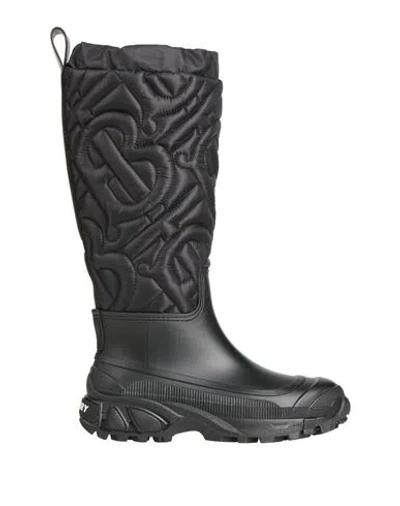 Burberry Woman Boot Black Size 6 Leather, Textile Fibers, Rubber