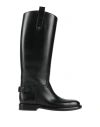 Burberry Knee-high Cavalier Leather Boots For Women In Black