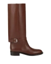 Burberry Buckle-embellished Leather Boots In Brown