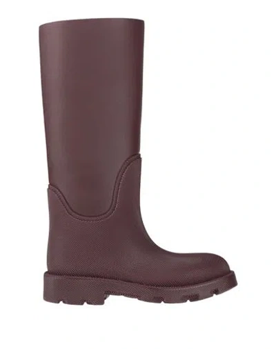 BURBERRY BURBERRY WOMAN BOOT BURGUNDY SIZE 7 RUBBER