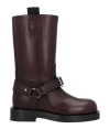 Burberry Woman Boot Plum Size 8 Leather In Purple