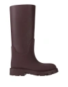 Burberry Rubber Marsh Boots With Rounded Toe And Knee Length In Purple