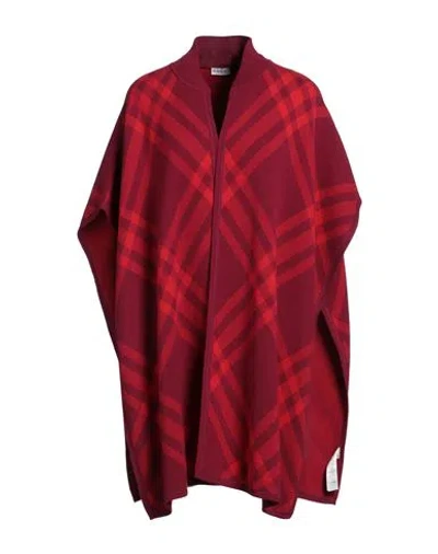 Burberry Woman Cape Garnet Size Onesize Wool In Red