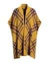 Burberry Woman Cape Mustard Size Onesize Wool In Yellow