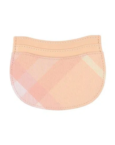 Burberry Woman Cardholder Apricot Size - Polyester, Wool, Lambskin In Orange