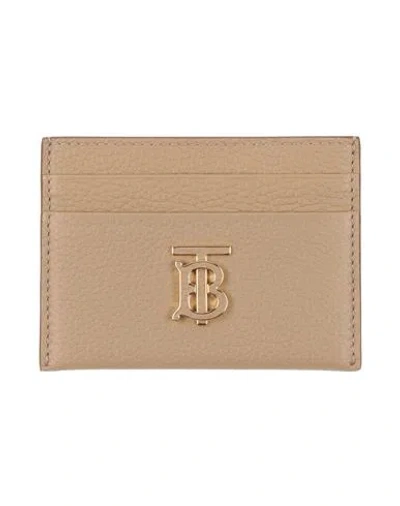 Burberry Woman Cardholder Beige Size - Calfskin