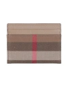 Burberry Woman Cardholder Beige Size - Organic Cotton, Calfskin