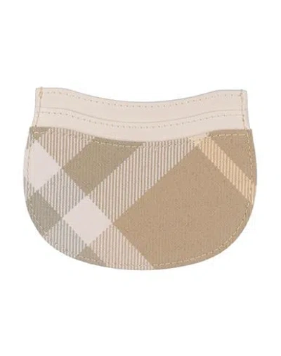 BURBERRY BURBERRY WOMAN CARDHOLDER BEIGE SIZE - POLYESTER, WOOL, LAMBSKIN