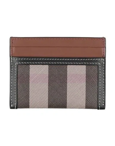 Burberry Woman Cardholder Brown Size - Thermoplastic Polyurethane, Cotton, Calfskin