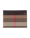 Burberry Woman Cardholder Chocolate Brown Size - Cotton, Leather