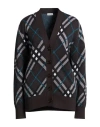 Burberry Woman Cardigan Dark Brown Size L Wool, Mohair Wool, Polyamide, Elastane In Brown