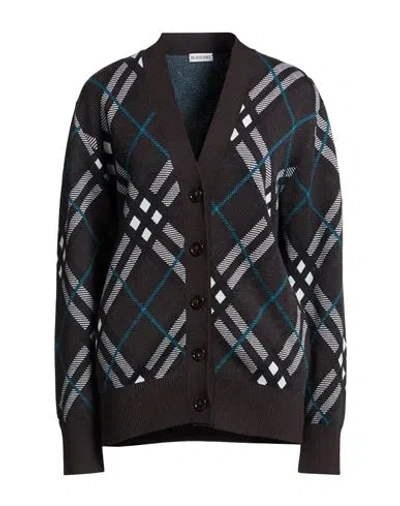 Burberry Woman Cardigan Dark Brown Size L Wool, Mohair Wool, Polyamide, Elastane