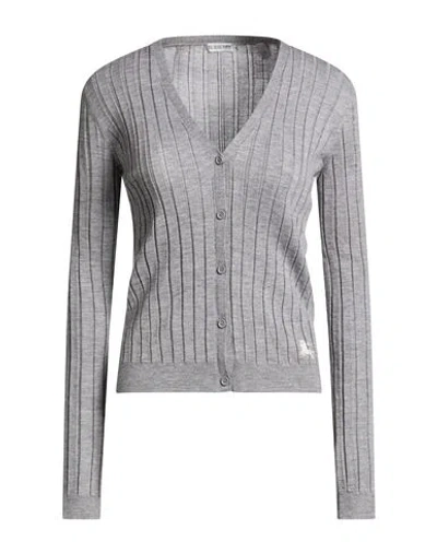 Burberry Woman Cardigan Grey Size M Cashmere In Gray