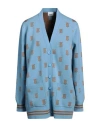 Burberry Tb Monogram-patterm Knit Cardigan In Blue