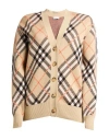 Burberry Woman Cardigan Sand Size S Wool, Mohair Wool, Polyamide, Elastane In Sand