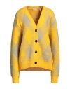 Burberry Argyle Patterned-jacquard Wool Cardigan In Yellow