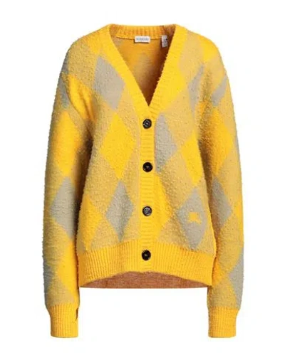 BURBERRY BURBERRY WOMAN CARDIGAN YELLOW SIZE M WOOL