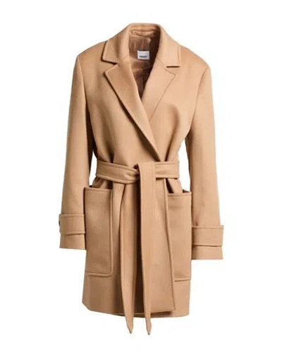 Burberry Woman Coat Camel Size 12 Wool, Cashmere