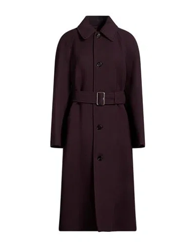 Burberry Woman Coat Dark Purple Size 14 Wool